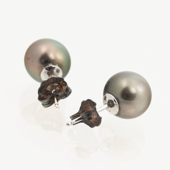 Birks Grey Tahitian Pearl Stud Earrings - Picture 3 of 3